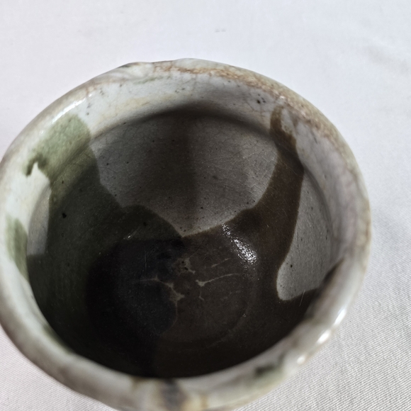 Pottery Handmade Cup/bowl/ Trinket Dish Or Vase 3" Deep X 4.5" Wide Signed - Picture 6 of 8
